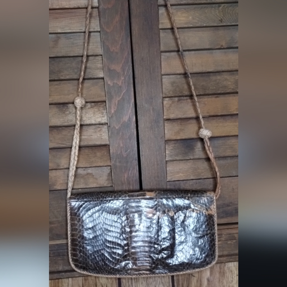 Elegant Brown Snakeskin Women's Bag